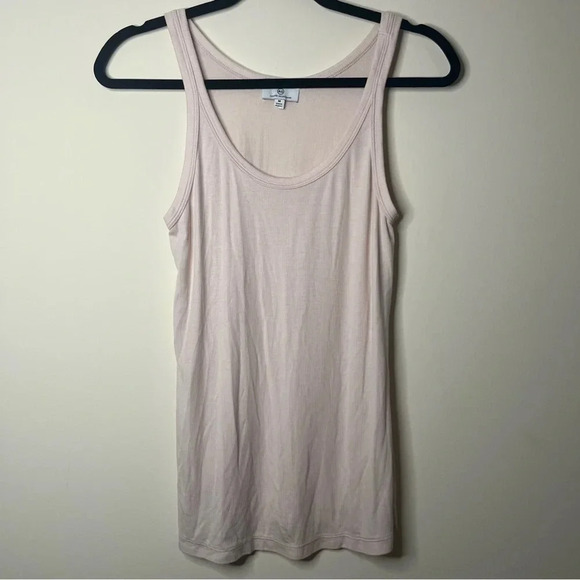 AG ADRIANO GOLDSCHMIED Jaxon Ribbed Blush Pink Basic Layering Tank Top - Picture 7 of 13